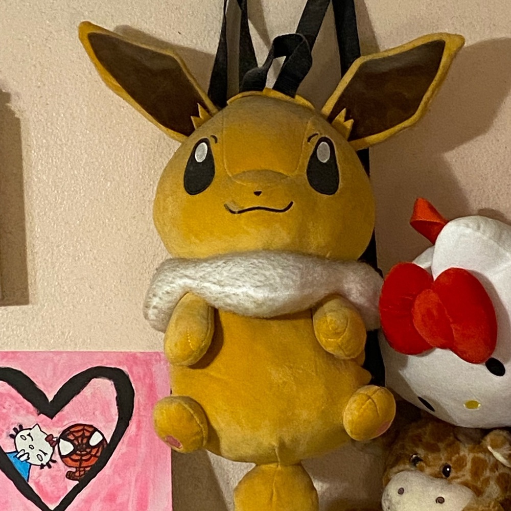 Pokemon Eevee Plush Backpack - Brown and Cream